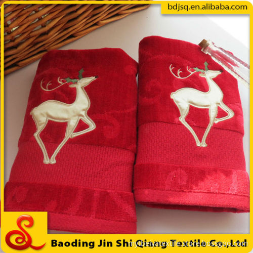 China wholesale towel factory embroidery design Christmas kitchen towel